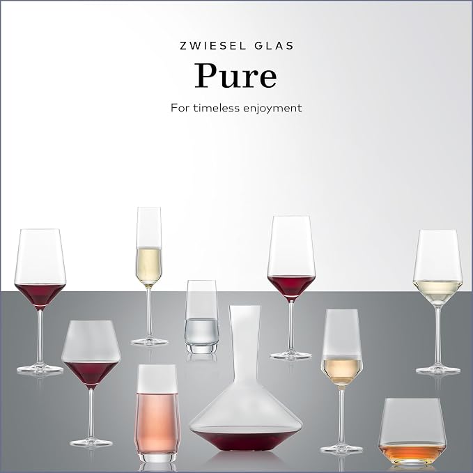 Zwiesel Glas Pure Burgundy Red Wine Glass (Set of 4), Graceful Burgundy Glasses for Red Wine, Dishwasher-Safe Tritan Crystal Glasses, Made in Germany (23 Ounce)