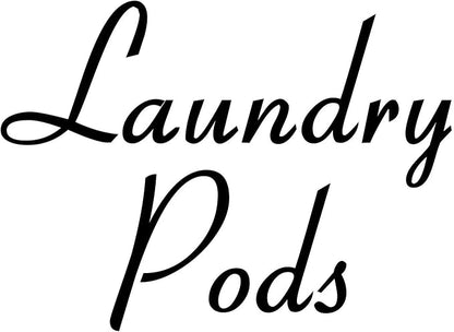 Laundry Pods 4.5w x 3.25h Label | Laundry Room Organization | Die Cut Vinyl Decal | Black Retro Font (Sticker Only)
