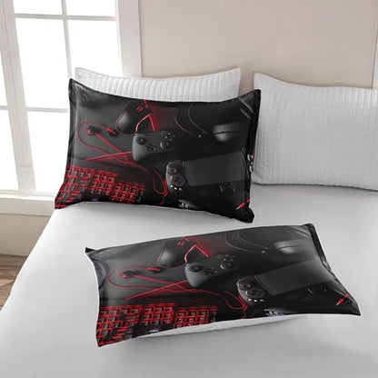 Gaming Comforter for Boys Teens,Game Bedding Sets Queen,Kids Gamer Comforter Set,Video Game Bedroom Decor,Gamepad Controller Duvet Insert All Season 3 Piece 1 Comforter and 2 Pillowcases