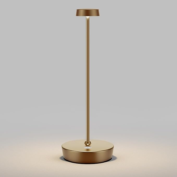Rechargeable Table Lamp Cordless Battery Operated LED Light 5000mAh 3-level Brightness Portable Desk Lamps Waterproof Touch Control Indoor Outdoor Use for Patio Home Restaurant (Brown)