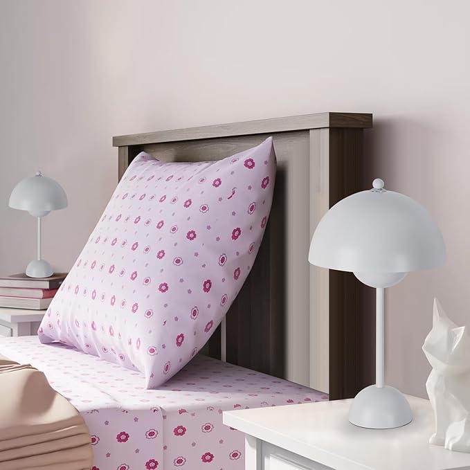 COSYLUX Modern Small Table Lamp for Bedroom, Cute Dome Shade Reflecting Light Reading Lamp for Living Room, Kid's Room, Study, Office, Beside Bedside Nightstand Desk Lamp(White)