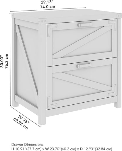 kathy ireland Home by Bush 2-Drawer Lateral File Cabinet, Letter/Legal, Restored Gray, 29-Inch (CGF129RTG-03)