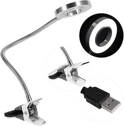 Portable Tattoo LED Lamp, LED Desk Lamp with Clamp, Warm/Cold Light LED USB with Clip for Eyebrow Tattoo Manicure Eyelash Extension and Reading