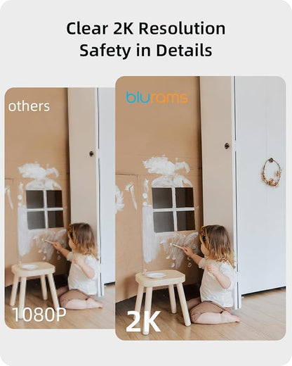 blurams Indoor Camera 2K, Cameras for Home Security 5GHz, 360° Pet Camera w/Motion Tracking, Phone App, 2-Way Audio, IR Night Vision, Siren, Works with Alexa & Google Assistant