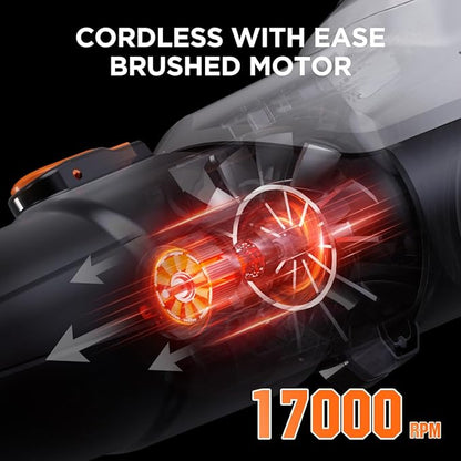Litheli 20V Leaf Blower Cordless 2.0 Ah Battery Powered, 355CFM/85MPH & 2 Speed Levels, Handheld Electric Blowers for Lawn Care, Patio, Snow, Dust, Blowing Leaves