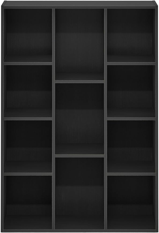 Furinno Luder 11-Cube Reversible Open Shelf Bookcase, Blackwood