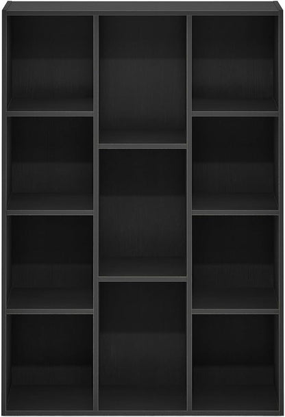 Furinno Luder 11-Cube Reversible Open Shelf Bookcase, Blackwood