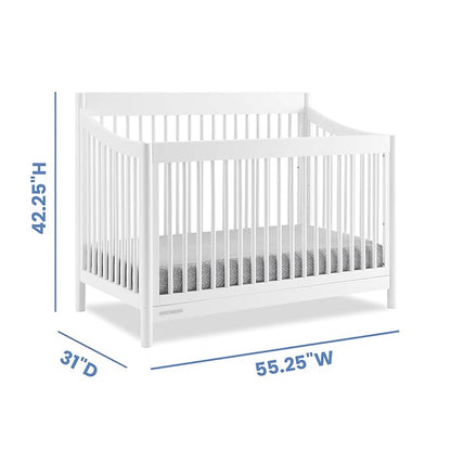 Delta Children Brooks 6-in-1 Convertible Crib, Bianca White + Simmons Kids Quiet Nights Breathable Crib Mattress with Removable/Machine Washable Cover (Bundle)