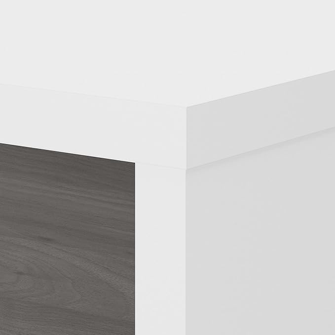 Bush Business Furniture Echo Desk Return/Bridge, Pure White and Shiplap Gray
