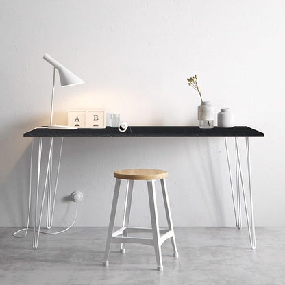 Kaboon Universal Tabletop40 x18, Solid One-Piece Melamine Table Top, Double Desk L-Desk Floating Desk DIY, Home and Office,Cloud Atlas/Black Marble