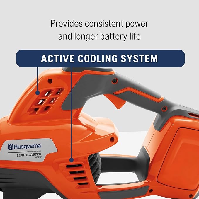 Husqvarna Leaf Blaster 350iB Battery Powered Cordless Leaf Blower, 200-MPH 800-CFM Battery Leaf Blower with Brushless Motor and Quiet Operation, 40V Lithium-Ion Battery and Charger Included