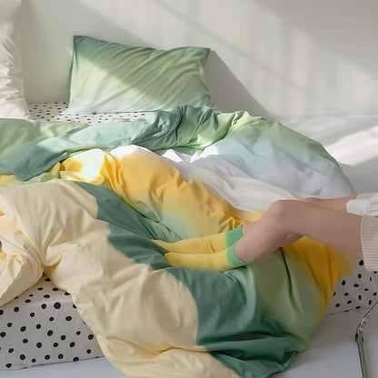 Green Rainbow Comforter Set, 3PCs Cal King, Lightweight Breathable Cotton Blanket Quilt, All Season, Ideal Gift, Durable, Easy Care
