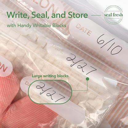 Seal Fresh 5 Gallon Large Plastic Storage Bags – 18" x 24" (30 Count) – Reusable XXL Extra Large Clear Jumbo Zip Bags with Sealable Zipper Top For Clothes, Travel, Moving