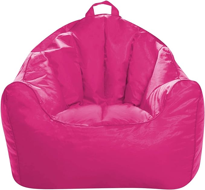 Posh Creations Structured Comfy Seat for Playrooms and Bedrooms, Large Bean Bag Chair, Malibu Lounge, Pink