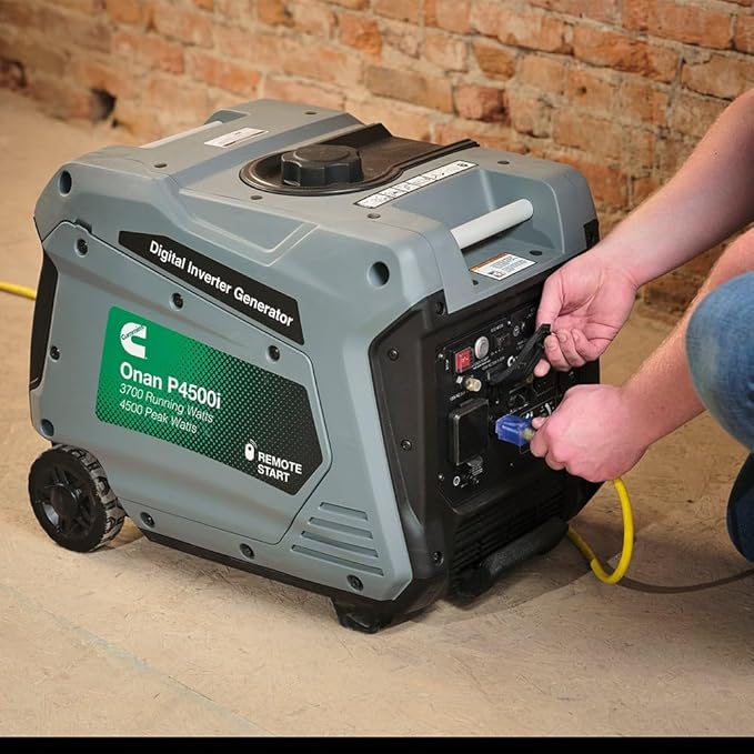 Cummins Onan P4500I Portable Inverter Generator, Power Inverter Dual 5V USB Ports for Mobile Charging, Gas Powered for Backup Home Use, RV & Camping - 7.3 HP 224cc OHV 4-Stroke Engine W/Remote Start