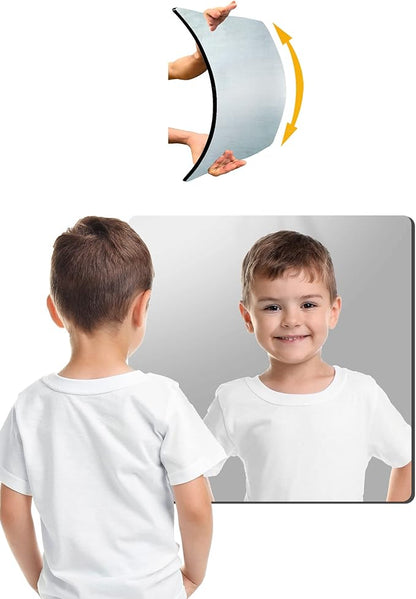 Unbreakable Plexiglass Acrylic Mirror for Kids, 1 PCS 8 x 8 inch, Shatterproof Safe Mirror for Wall, Used for Hand Makeup Mirrors, Hang Mirro, Bedroom Door Mirro, Shaving Mirrors, Workout Mirro