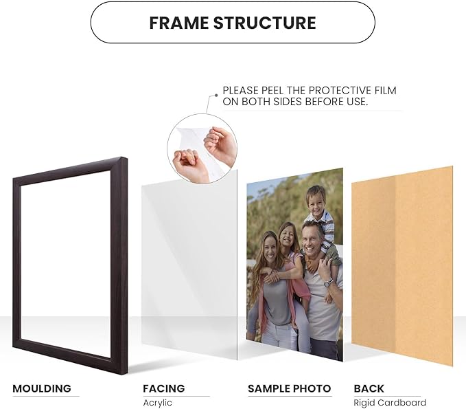 Craig Frames FM26DKW 13 by 19-Inch Picture Frame, Smooth Wrap Finish, 1.26-Inch Wide, Dark Brown