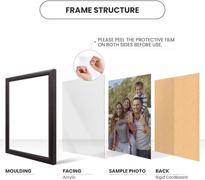 Craig Frames 23x32 Light Walnut Brown Poster Frame for Posters and Photos | Lightweight shatter resistant acrylic facing with a rigid backing board, made in the USA