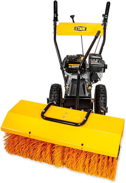 Stark 7.0HP Walk-Behind Power Sweeper Dirt/Debris 31" Brush Broom Clearing Path Engine Gas for Leaves, Dirt, and Gravel