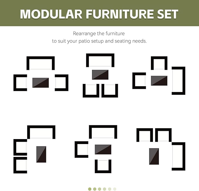Patio Furniture Set 4 Pieces Conversation Sets Outdoor Wicker Rattan Chairs Garden Backyard Balcony Porch Poolside Loveseat with Soft Cushion and Tempered Glass Table(Black/Beige)