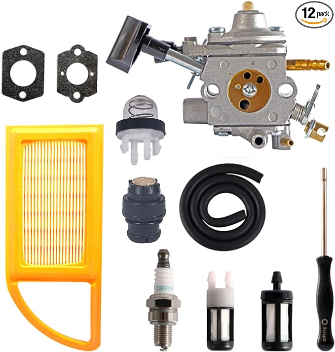 BR600 Carburetor Kit for Stihl BR500 BR550 BR600 BR700 BR 500 550 600 700 Backpack Leaf Blower Replaces Zama C1Q-S183 4282-120-0606 Parts - with 4282 141 0300 Air Filter Tank Vent Kit