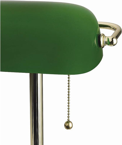 Catalina Lighting Traditional Desk Lamp, Green, Smart Home Capable for Home Office, Dorm, Apartment, Corded with Adjustable Lighting