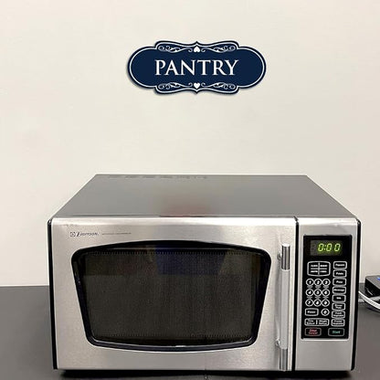 Designer Pantry Sign (Brushed Silver) - Large (5 Pack)