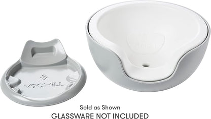 VoChill Stemless Wine Glass Chiller | Keep the Chill In Your Glass | Made In USA | Separable & Refreezable Chill Cradle | Actively Chills Stemless Glassware | Stone, Pair Stemless