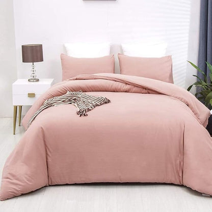 Pink Comforter King Size Pure Blush Pink Bedding Set Women Rose Pink Durable Comforter Set 3 Pieces 1 Comforter with 2 Pillowcases