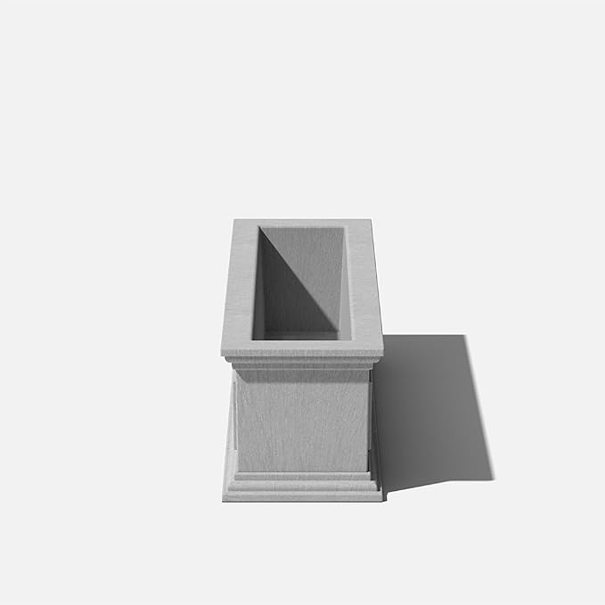 Veradek Brixton Window Box Plastic Planter - Large Rectangular Planter for Outdoor Balcony/Windowsill | Crack-Resistant All-Weather | Classic Estate Design for Flowers, Herbs, Succulents