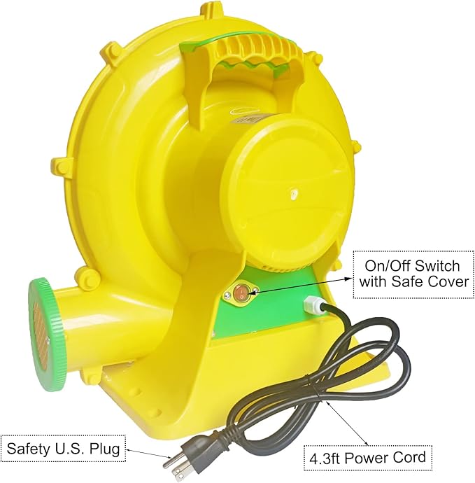 Air Blower 550 Watts, Bounce House Blower for inflatables Jump House, Inflatable Castle and Jump Slides, Efficient and Convenient Commercial Inflatable Blower for Bounce House (Style C-550W)