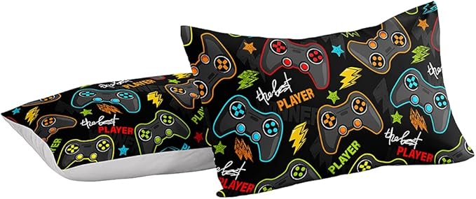 Gaming Comforter for Boys Teen,Game Contoller Bedding Set for Boys Kids,Down Alternative Comforter for All Season,Gamer Home Decor for Boys Comforter Set (Comforter-Game25, Queen)