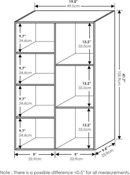 Furinno 7-Cube Reversible Open Shelf, White/Pink 11048WH/PI