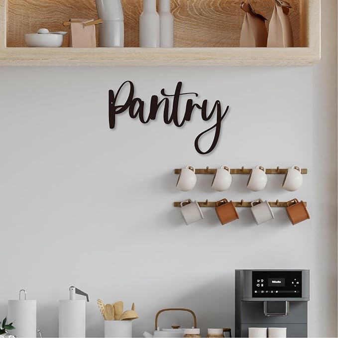 Pantry Word Sign Metal Wall Decor - Pantry Decor for Home Kitchen Restaurant Coffee Shop Store Farmhouse Wall Decor (20 inches)