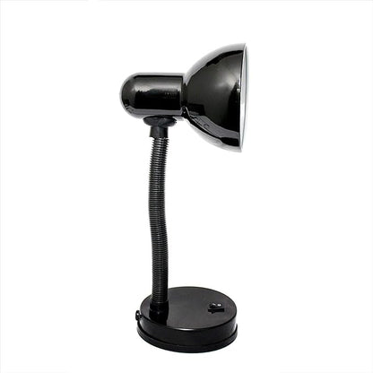 Simple Designs LD1003-BLK Basic Metal Desk Lamp with Flexible Hose Neck for Office, Living Room, Bedroom, College Dorm, Bookshelf, Black