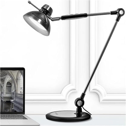 OTUS Desk Lamp Gesture Control, LED Architect Desk lamp for Home Office, Adjustable Metal Swing Arm, Tall Task Light for Drafting or Bedside Table Reading, 12 Brightness, 3 Touch Eye-Caring Modes