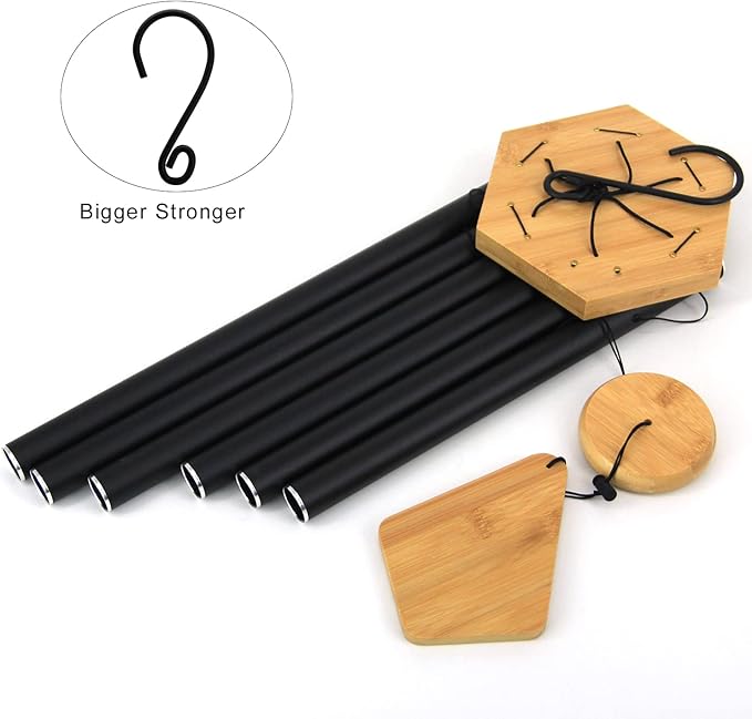Wind Chimes Outdoor Large Deep Tone, 36 Inches Sympathy WindChimes Outdoor Memorial Windchime for Mom/Housewarming/Christmas, Black Wind Chime for Outside Garden, Patio, Home Decor