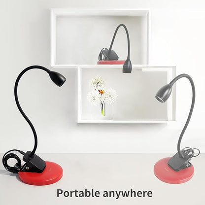 chiphy LED Desk Lamp with Clamp, Clip-on Book Reading Light, Rechargeable Portable Workbench Light with 5 Dimmable Brightness 4 Color Modes Touch Control for Home Office Desk Dorm
