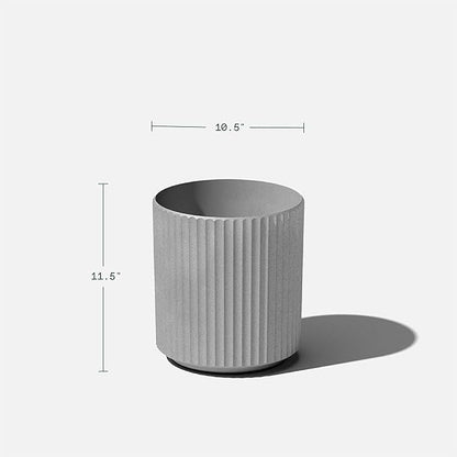 Veradek Demi Series Round Planter for Porch, Patio, Backyard | Durable Plastic-Concrete Material | Modern Décor for Tall Plants, Flowers