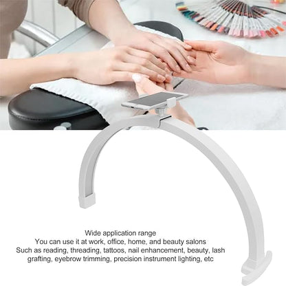 Dpofirs 20 Inch Lash Light, LED Half Moon Nail Desk Lamp, U Shaped Fill Light Floor Lamp, Half Moon Light Nail Lamp for Desk, Lash Tech Light, Manicure Led Light for Beauty Skincare (US