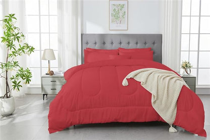 3 Piece Solid Color All Season Bedding Comforter Set Microfiber Soft Lightweight Bedding Set for Kids Teens Adults Room Decor with 1 Comforter and 2 Pillowcases Twin