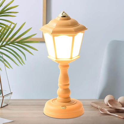 Mini Desk lamp Vintage, LED Desk Lamp Dimmable Table Lamp Reading Lamp with USB Charging Port, Sensitive Control, Eye-Caring Office Lamp,Very Beautiful Decorative Desk lamp (Yellow)