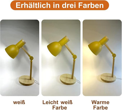 himmel Table Lamp, Adjustable Wooden Table Lamp, Children's Desk Lamp for Bedroom, Living Room, E27 Base Reading Next Lamp