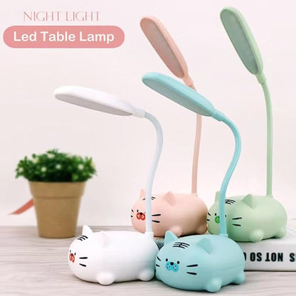 Kids Lamp, Cute LED Desk Lamp for Kids, Mini Animal Night Light, USB Rechargeable Flexible Cartoon Lamp Eye-Care Lighting for Bedroom (Tiger G, White)