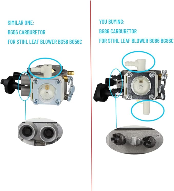 BG86 Carburetor for Stihl BG86C Blower SH86 Carburetor replace for Zama C1M-S261B, 4241 120 0616 with HD2 Air Filter BG86 Blower Parts
