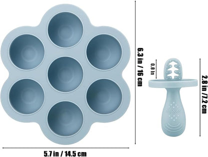 PandaEar Silicone Popsicle Molds for Toddlers, Mini Breastmilk & Fruit Juice Freezer Mold with Sticks, 7-Cavity Baby Ice Pop Maker, BPA Free & Easy to Clean