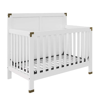 Baby Relax Miles 5-in-1 Convertible Crib, Nursery Furniture, Classic White