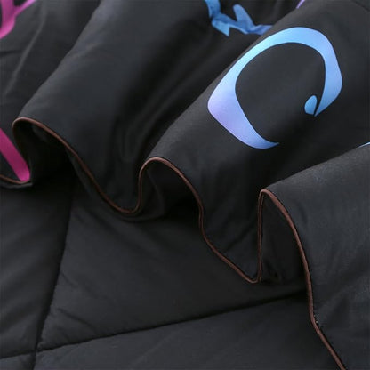 ENCOFT Cat Comforter Set Queen for Girls and Boys Premium 3 Piece Cats Bedding Set Black Comfortable and Breathable for Teens and Adults with 1 Comforter and 2 Pillowcases