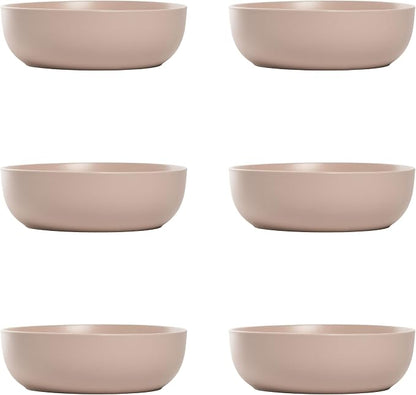 10 Strawberry Street Wazee Matte Coupe Dinnerware, Bowl, Blush, Set of 6