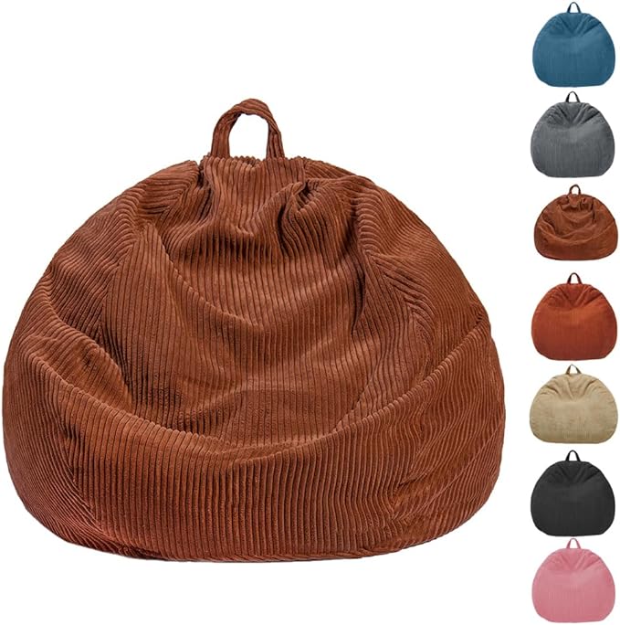 Bean Bag Chairs Cover (No Filler), Bean Bag Cover, Bean Bag for Kids, Adults, Teens-Large 36 x 45 inches Coffee Bean Bag